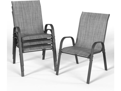 Stapelbare tuinstoelen - Terrasstoelen hoge rug - Buiten ontspannen