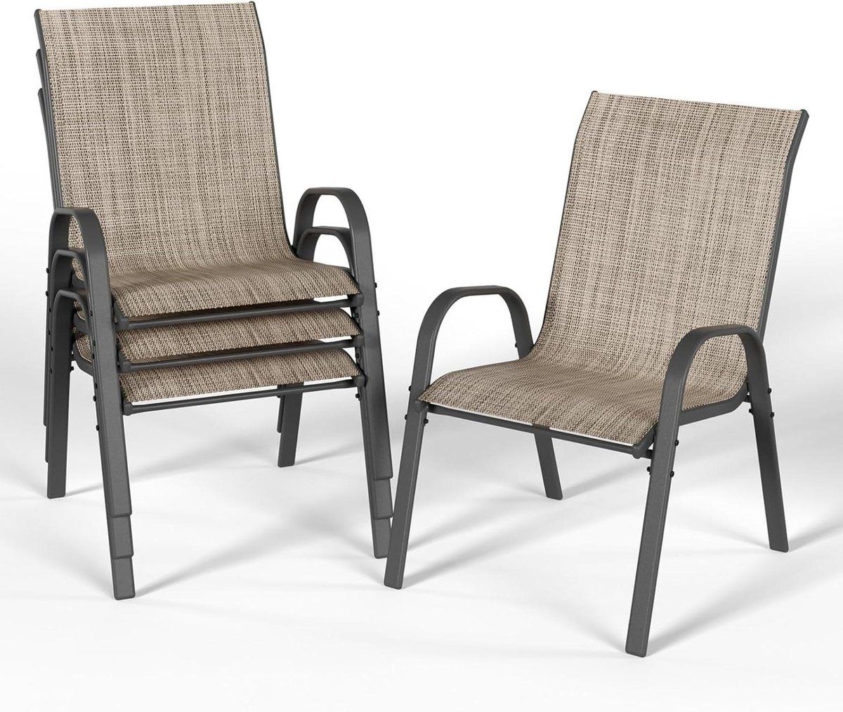 stapelbare tuinstoelen terrasstoelen hoge rug buiten ontspannen