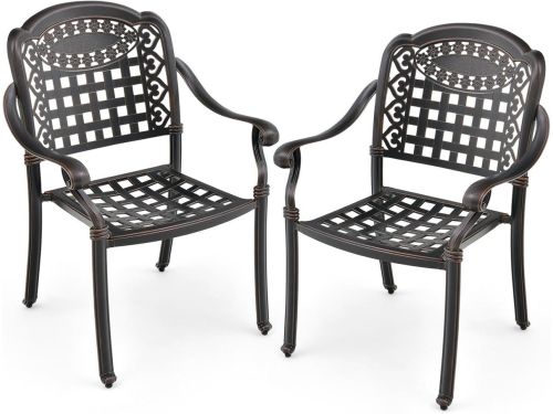 Stapelbare tuinstoelen van gegoten aluminium - Comfortabele metalen buitenstoelen met