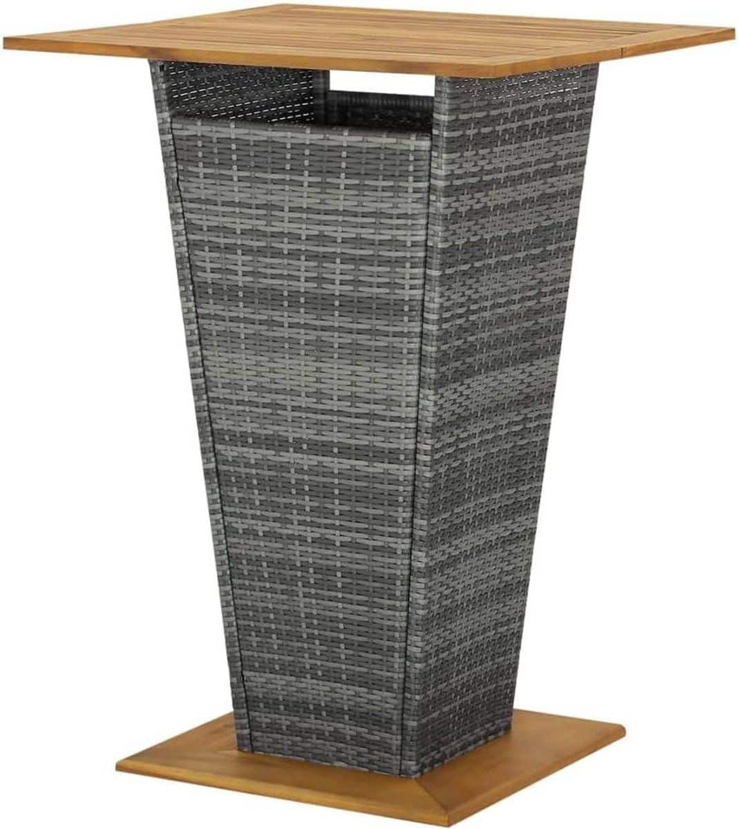 statafel polyrotan buitentafel bartafel terras genieten acaciahouten