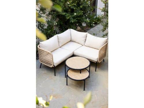 STEEL TEXTILE XL Tuinsofa Zwart - Zwart - Medahomestore
