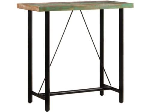 Stevige Bartafel Massief Gerecycled Hout en Ijzer Hoektafel Hoge Tafel