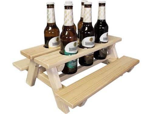 Stijlvolle SenS-Line Bierfleshouder voor Picknickbanken - Perfect voor Buitenplezier!