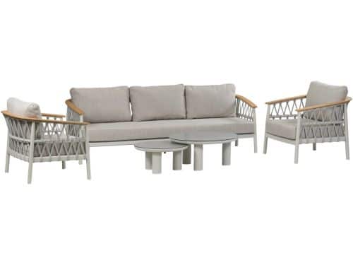Stoel-Bank Loungeset Capri | 3-persoonsbank | Naturel