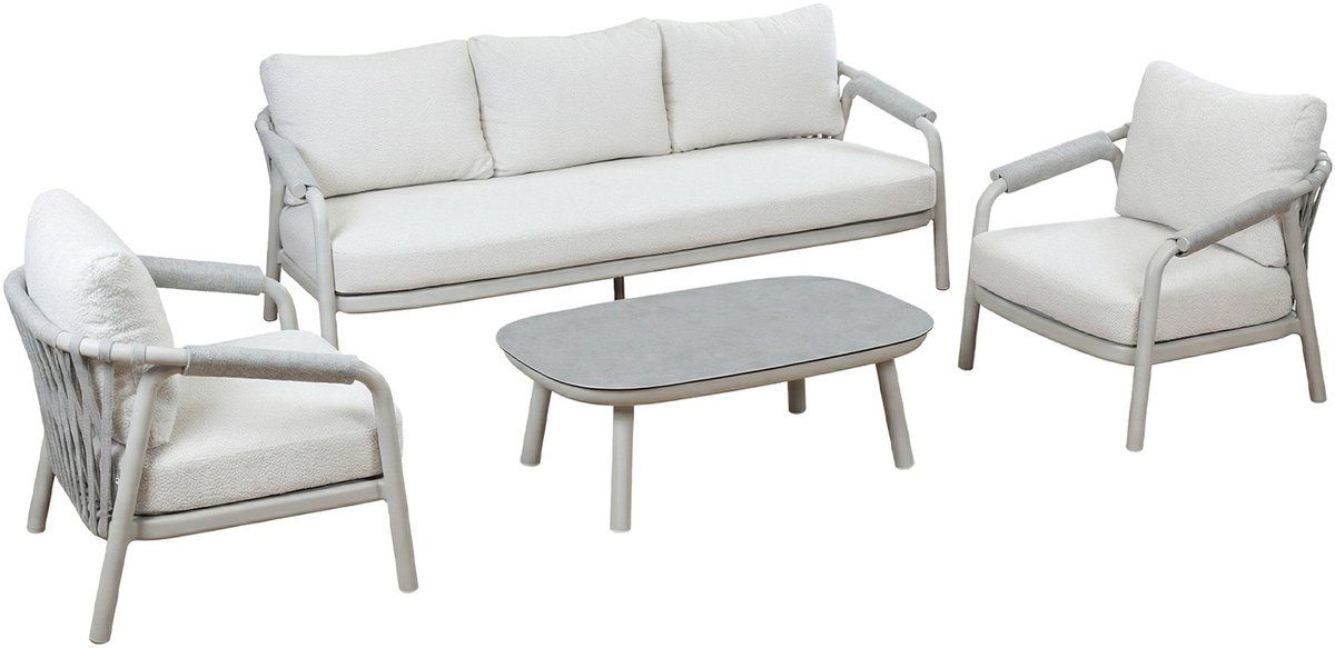 stoel bank loungeset oria | 4 delig | sand/snow sand | bouclé