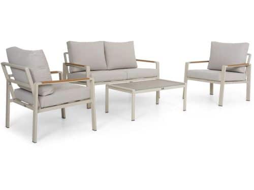 Stoel en Bank Loungeset 4 personen Aluminium Zand/Beige Domani Furniture