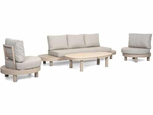 Stoel en Bank Loungeset 5 personen Aluminium Zand/Beige Lifestyle Garden