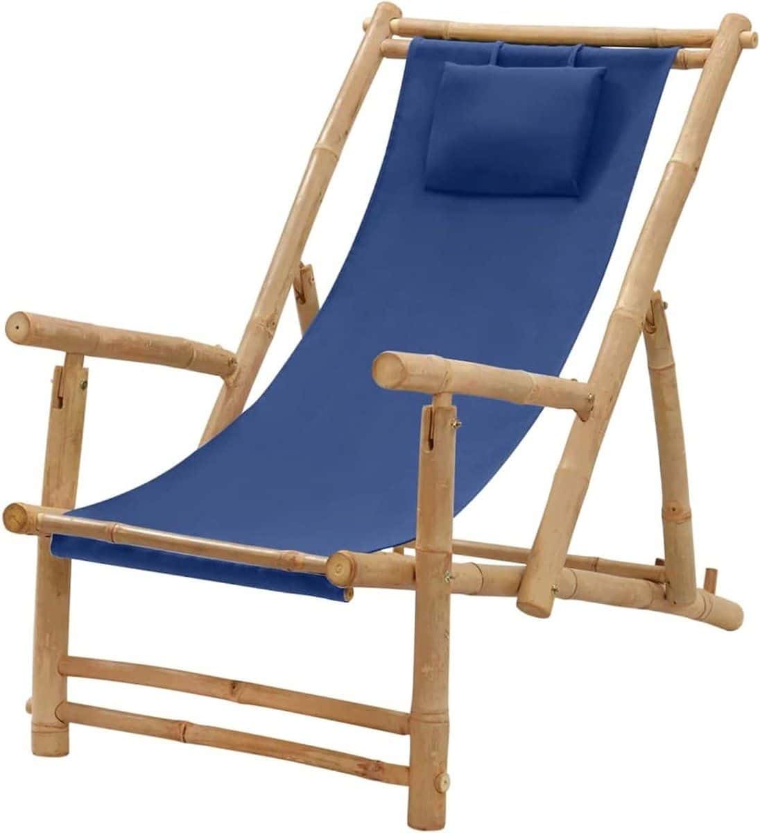 strandstoel bamboe tuinstoel lounger ontspannen buiten 3 voudig