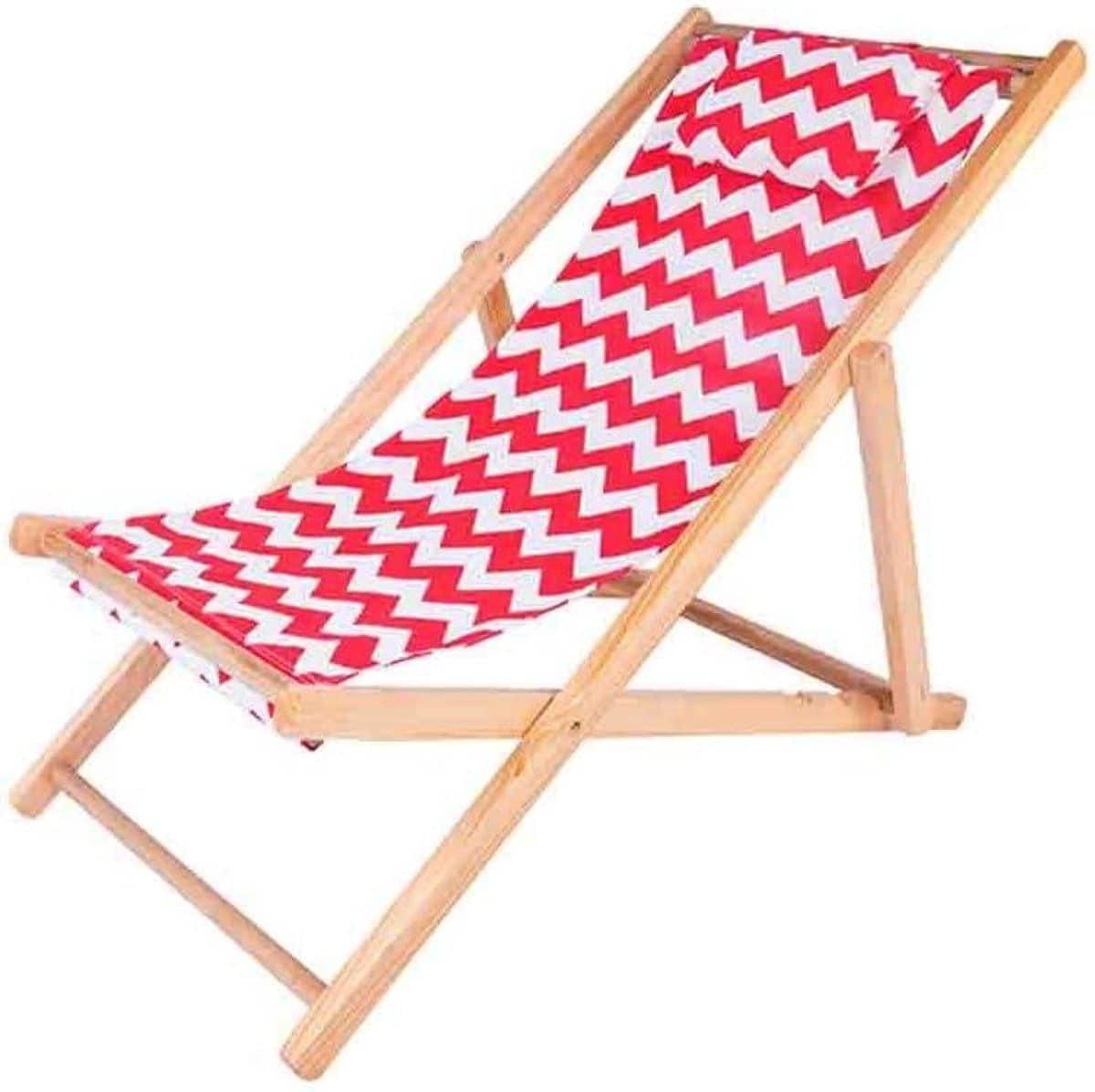 strandstoel hout opvouwbare lounger ontspannen buiten afneembaar