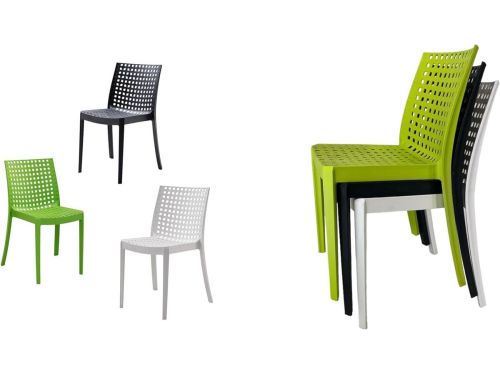 Strandstoel Kunststof - Tuinstoel Polypropyleen - Buiten Zitten - Stapelbaar