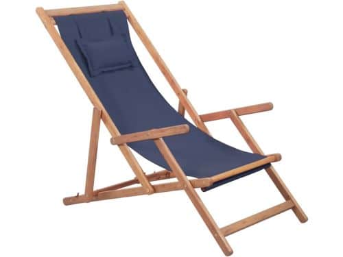 Strandstoel Opvouwbaar - Campingstoel Ligbed - Ontspannen Buiten - Houten