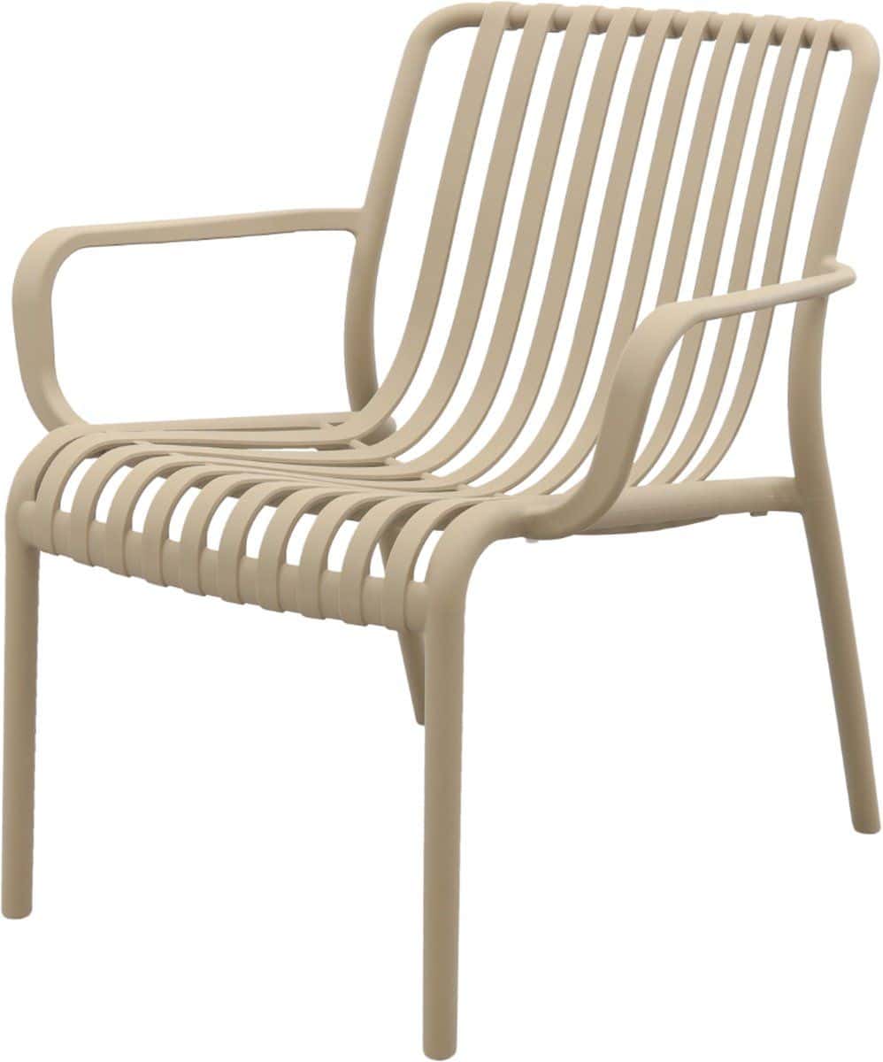 stripe loungestoel stapelbaar taupe