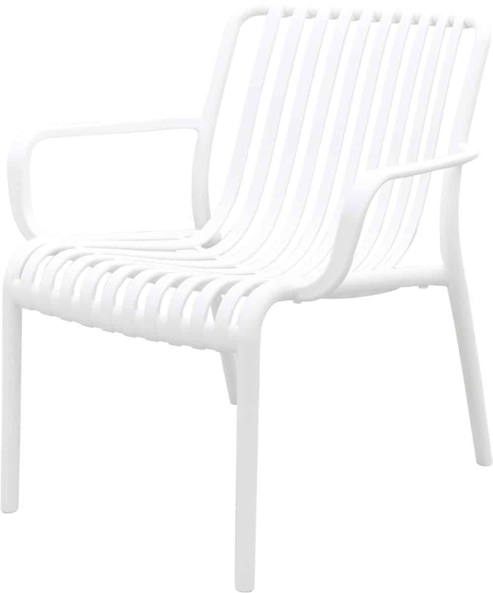 stripe loungestoel stapelbaar wit