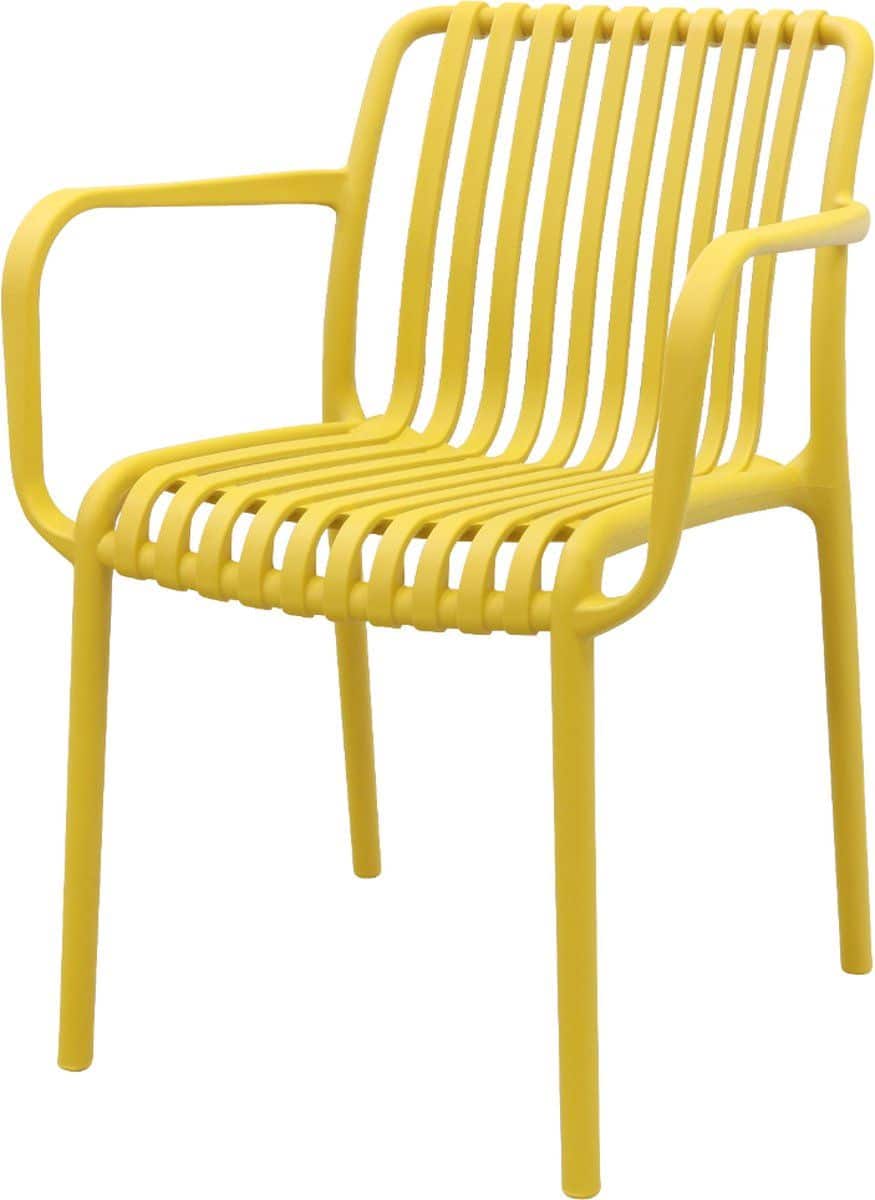 stripe stapelbare tuinstoel mosterdgeel