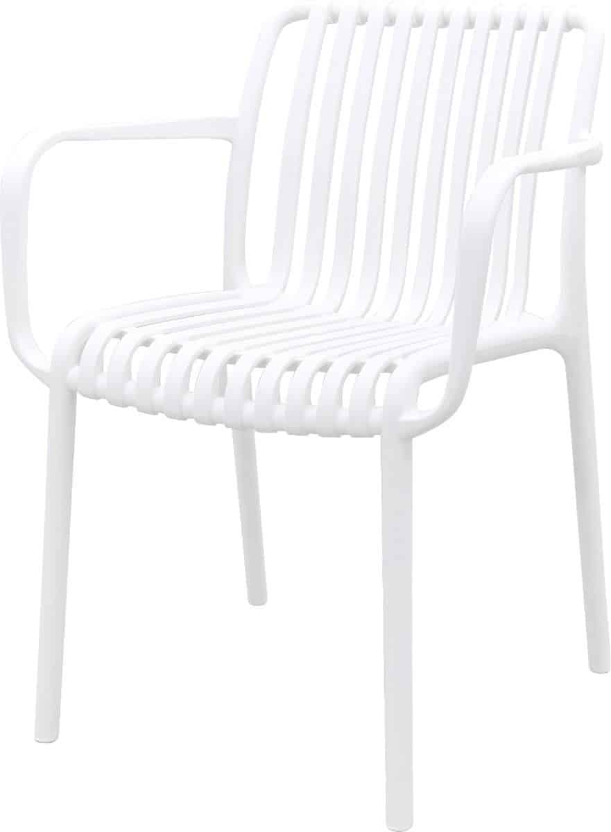 stripe stapelbare tuinstoel wit
