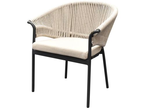 Suns Santorini dining tuinstoel matt royal grey - camel sand