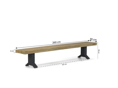 Superior dining picknickbank 260x40 cm