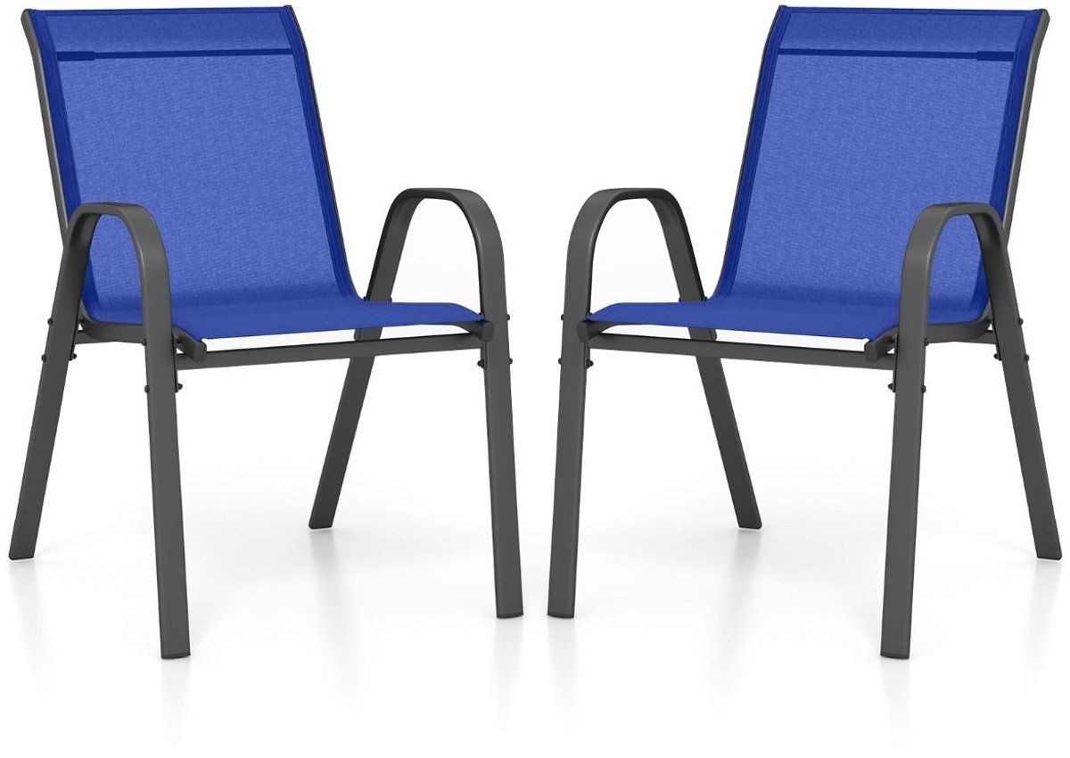 suredeal® tuinstoel terrasstoelen stapelbare metalen armleuningen ademende