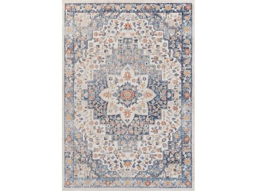 SURYA - SELMA - Stijlvol vintage tapijt - Blauw/beige