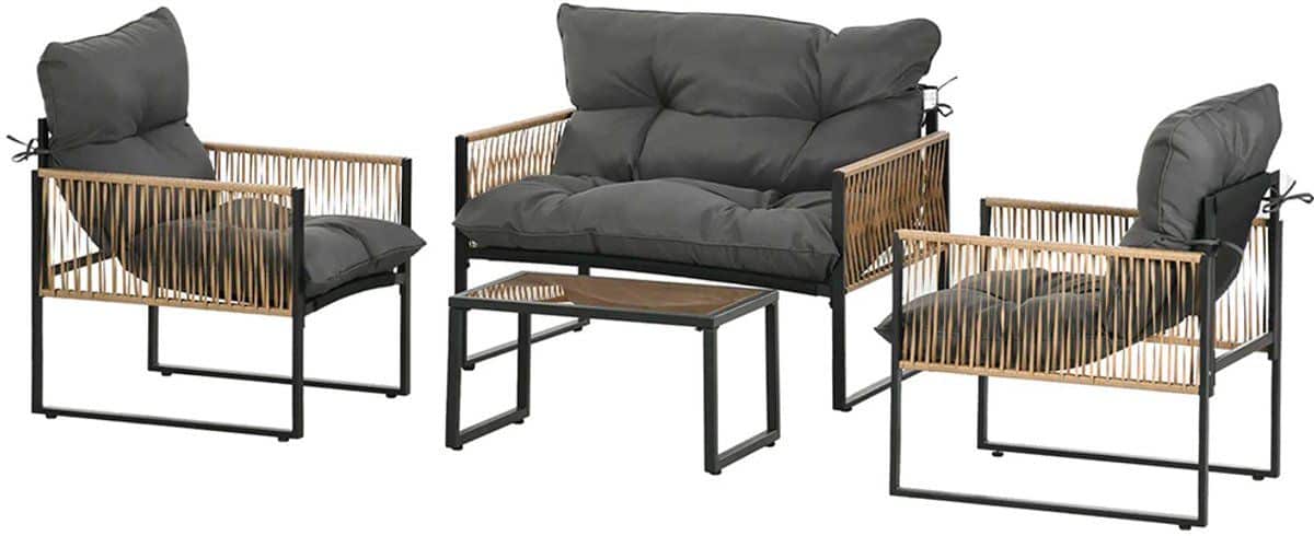 sweiko tuin loungeset 4 stuks bank + 2
