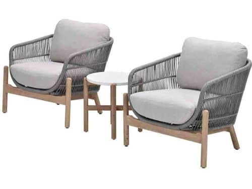 Talara loungeset - 3-delig - acaciahout - taupe