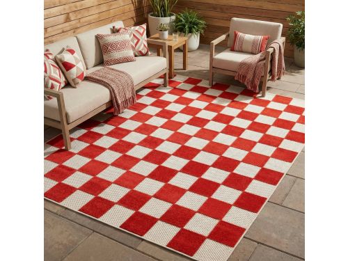Tapiso Checker Buitenkleed Weerbestendig Buitentapijt Balkon Tuin Terras