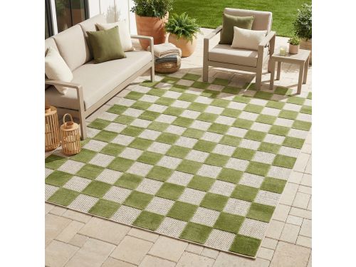 Tapiso Checker Buitenkleed Weerbestendig Buitentapijt Balkon Tuin Terras