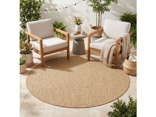 TAPISO Yucana Buitentapijt Rond - Flatweave Vloerkleed Buiten & Binnen