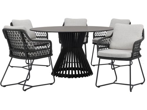 Taranto Pasadena dining tuinset 140xH75 cm 6 delig antraciet