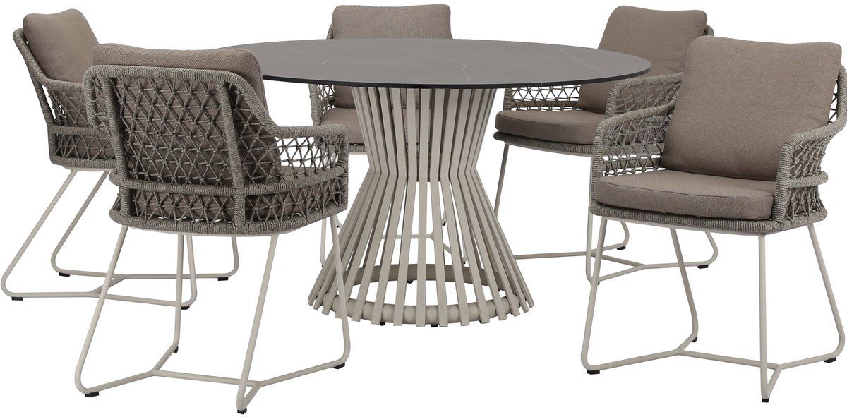 taranto pasadena dining tuinset 140xh75 cm 6 delig sand