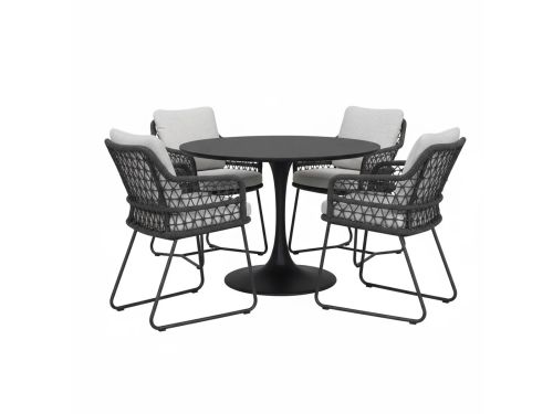 TaraTaranto Flair dining tuinset antraciet 120xH75cm 5- delignto Flair dining