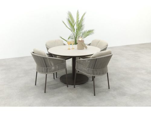 Taste Florence/Rodez ronde 4-persoons tuinset Ø120 cm. - Terre