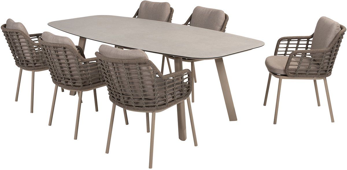 taste puglia/manolo 6 persoons deens ovale tuinset 240×103 cm. latte