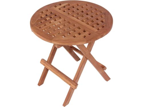Teak Bijzettafel Rond - Teaktafel Tuin - Ontspannen Buiten