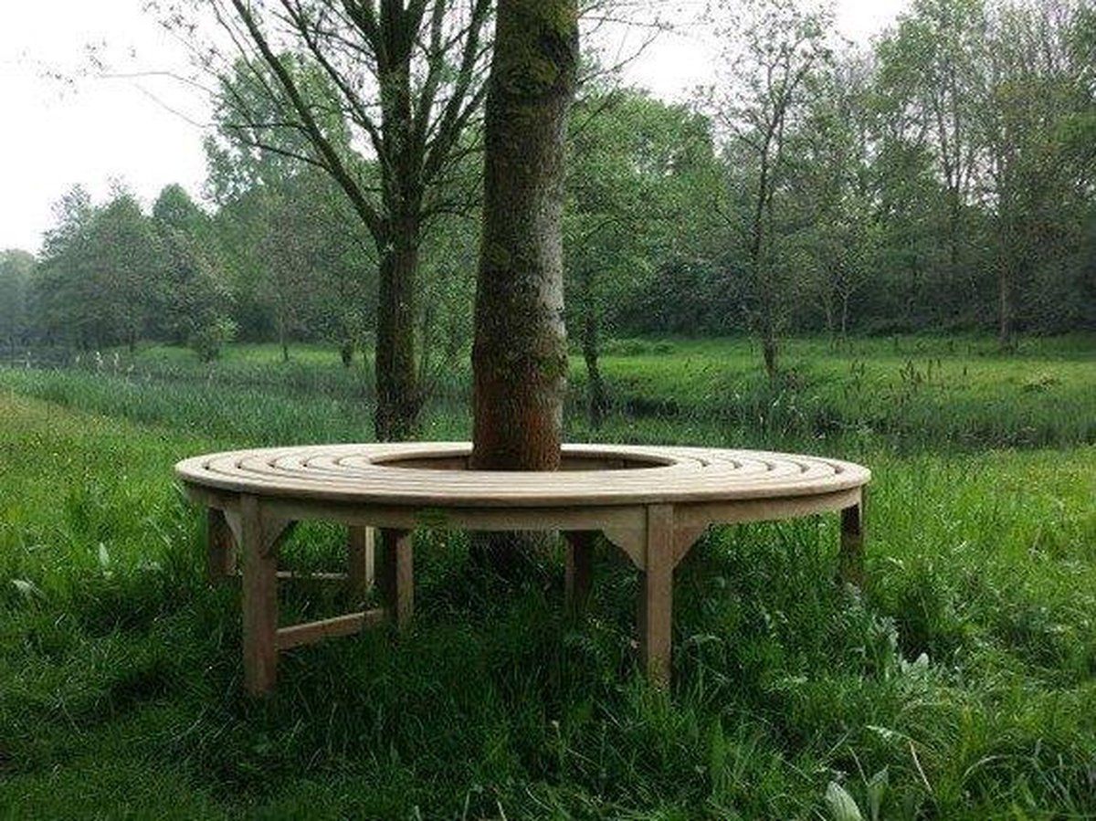 teak boombank zonder rugleuning 170cm