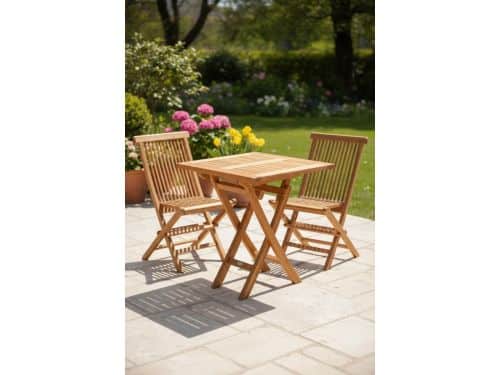 Teak Houten Tuintafel Klaptafel | vierkant | 60 x 60