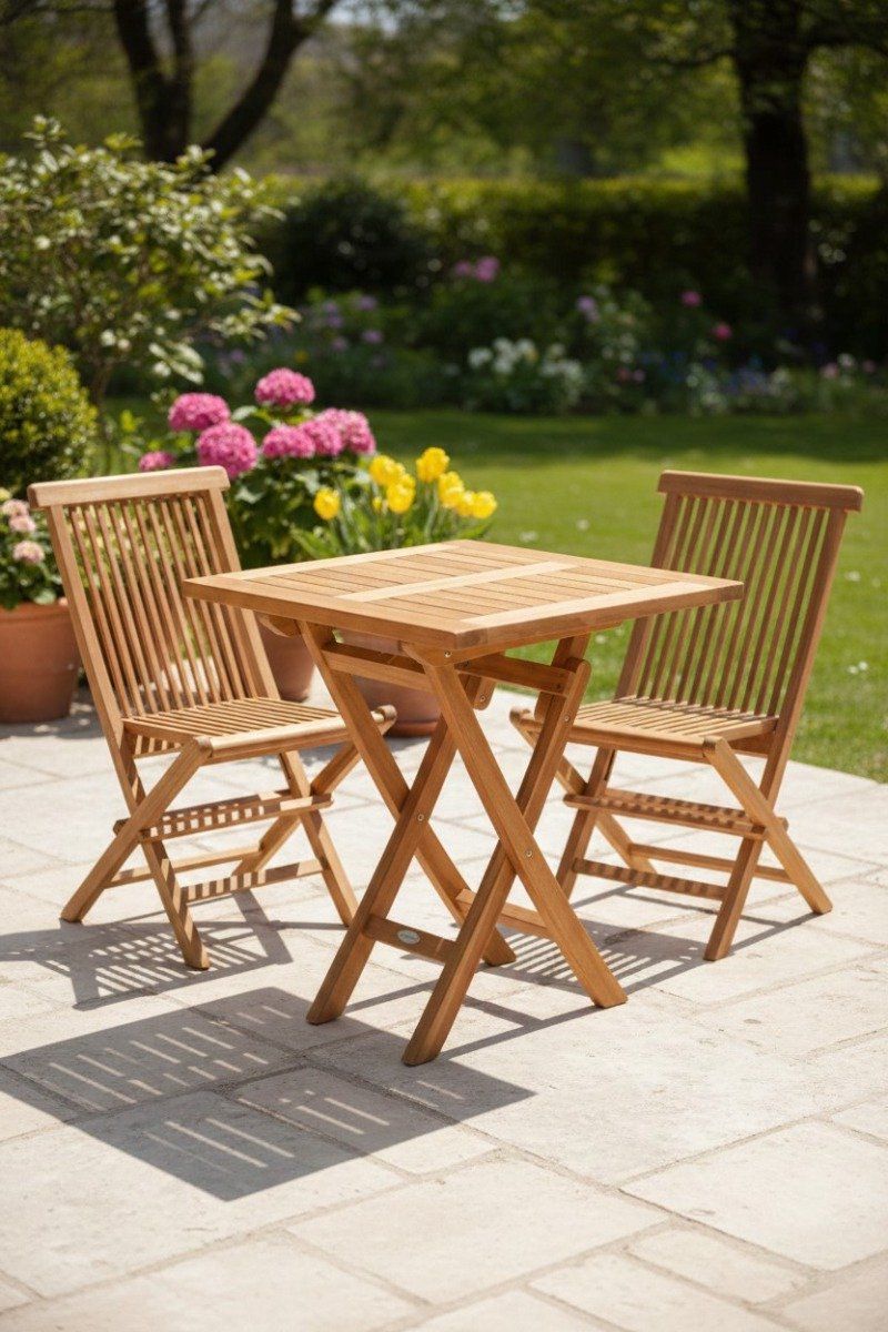 teak houten tuintafel klaptafel | vierkant | 60 x 60