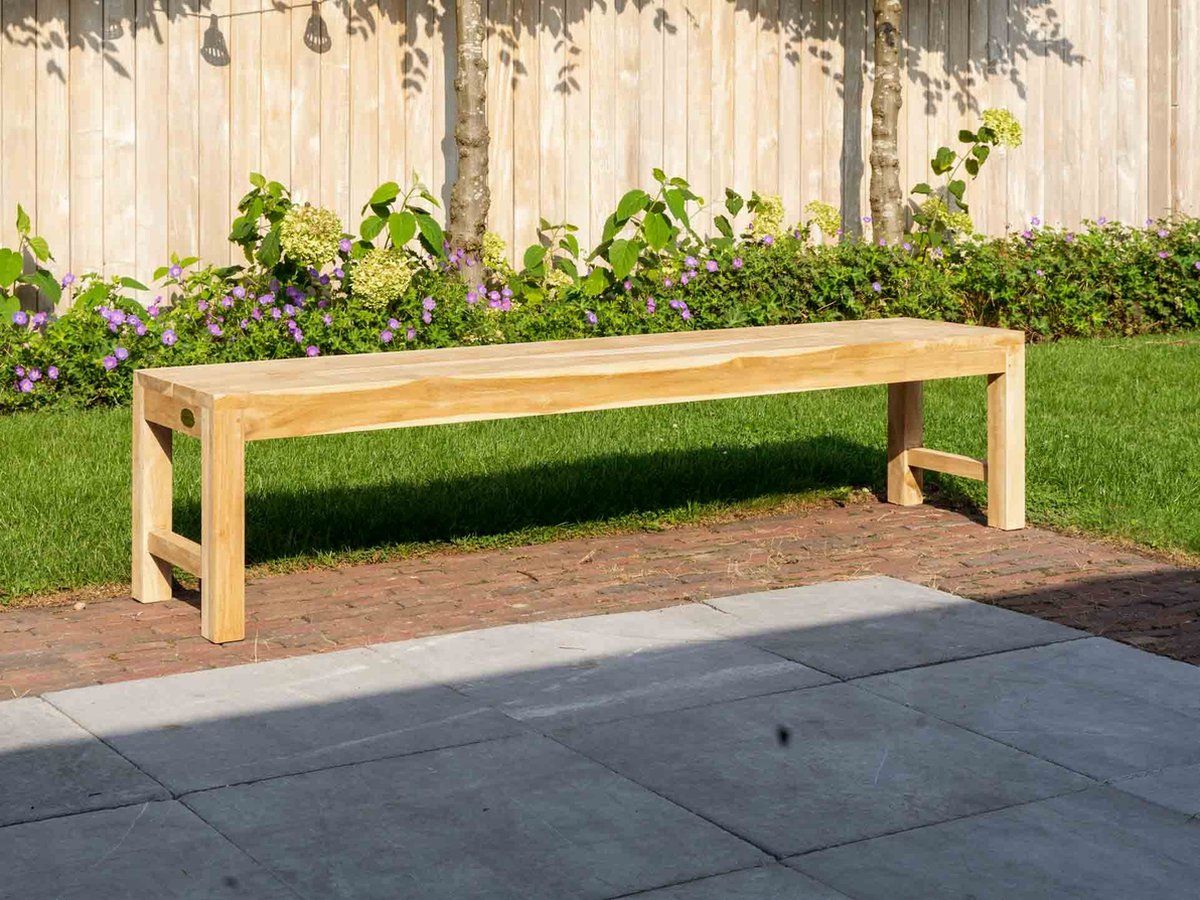 teak parkbank napoli zonder rugleuning 200cm