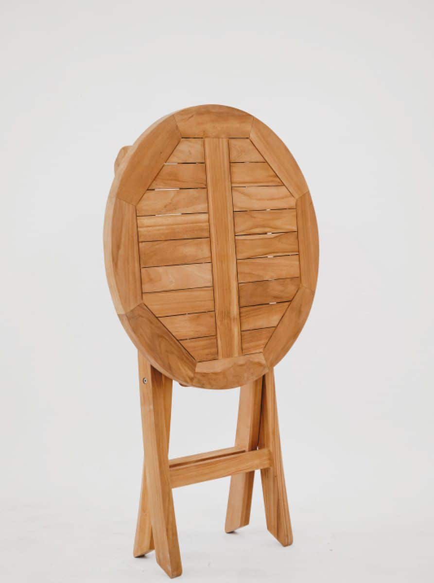 teakea ronde teak klaptafel Ø60×75 cm massief teakhout