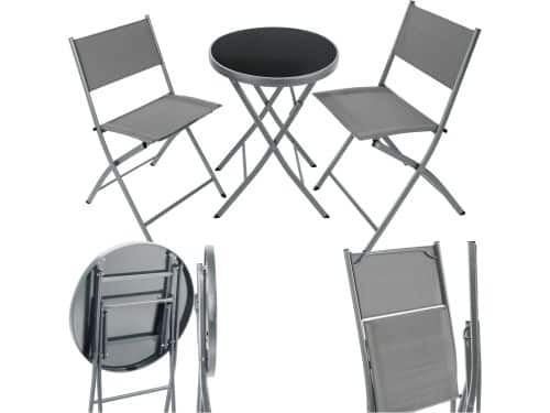 tectake® - bistroset, tafel en 2 x stoelen, kleine ronde