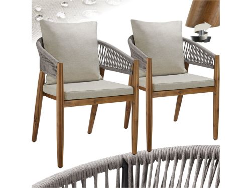tectake® Set van 2 Tuinstoelen Manacor - Houten Tuinstoel in