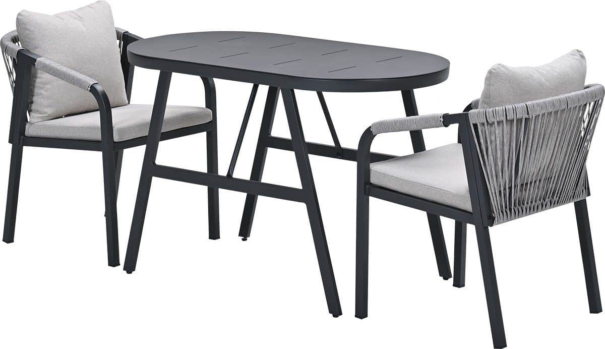 terni aluminium balkon set carbon black sand