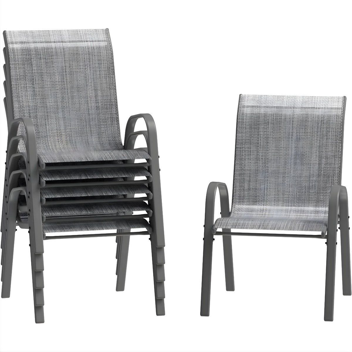 terrasstoelen voor buiten & eetkamer stapelbaar, hoge rugleuning