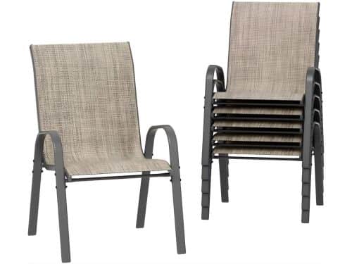 Terrasstoelen - Voor buiten & eetkamer - Stapelbaar, hoge rugleuning