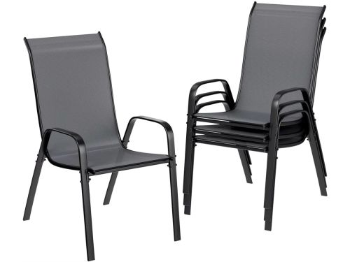 Terrasstoelen - Voor buiten & eetkamer - Stapelbaar, hoge rugleuning