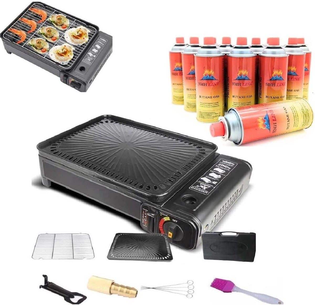thijox draagbare party grill 3in1 camping kooktoestel