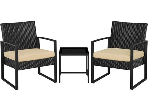 Thuys - 3-delige Balkonset - Rotan Tuinmeubelset - 2 Stoelen