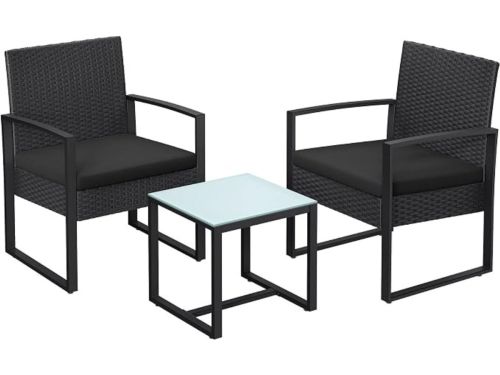 Thuys - Balkonset 3-delig - Polyrotan Tuinmeubelset - 2 Stoelen