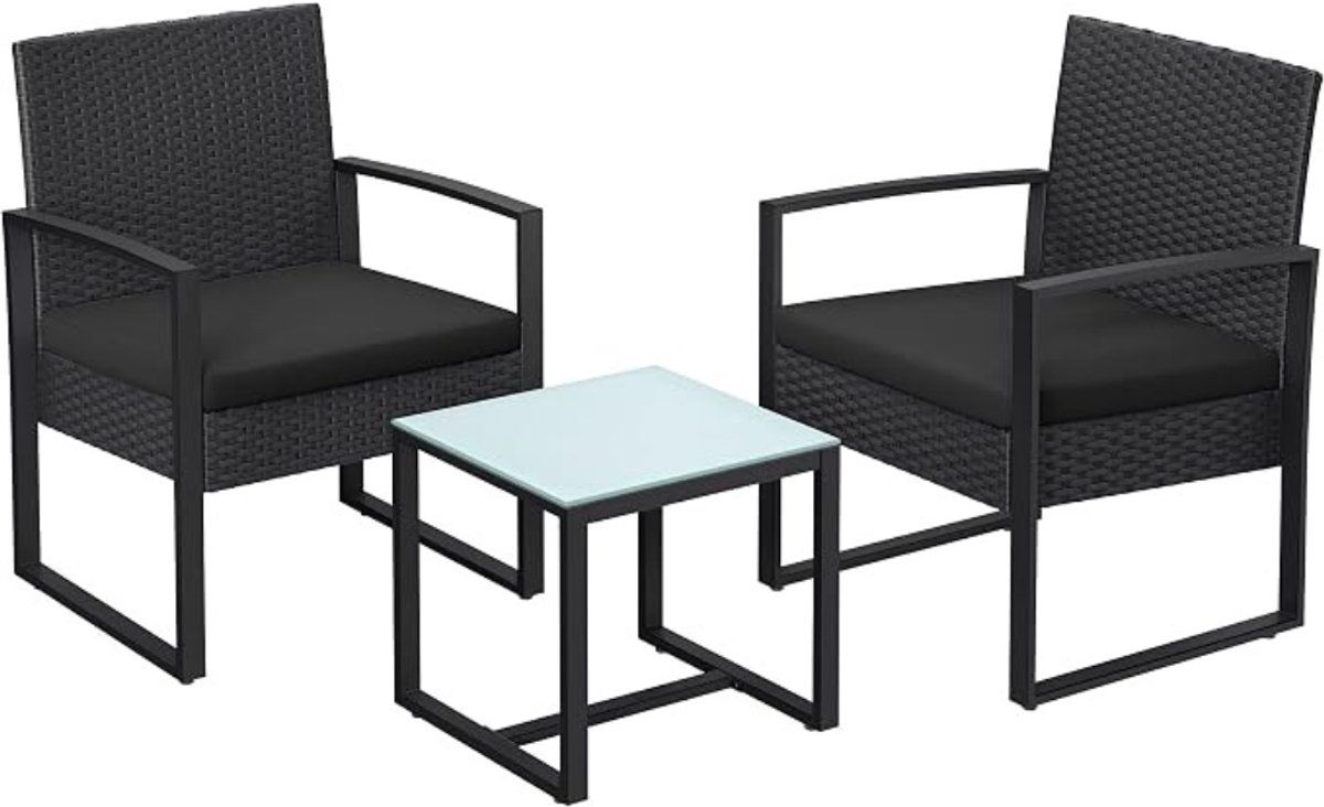 thuys balkonset 3 delig polyrotan tuinmeubelset 2 stoelen