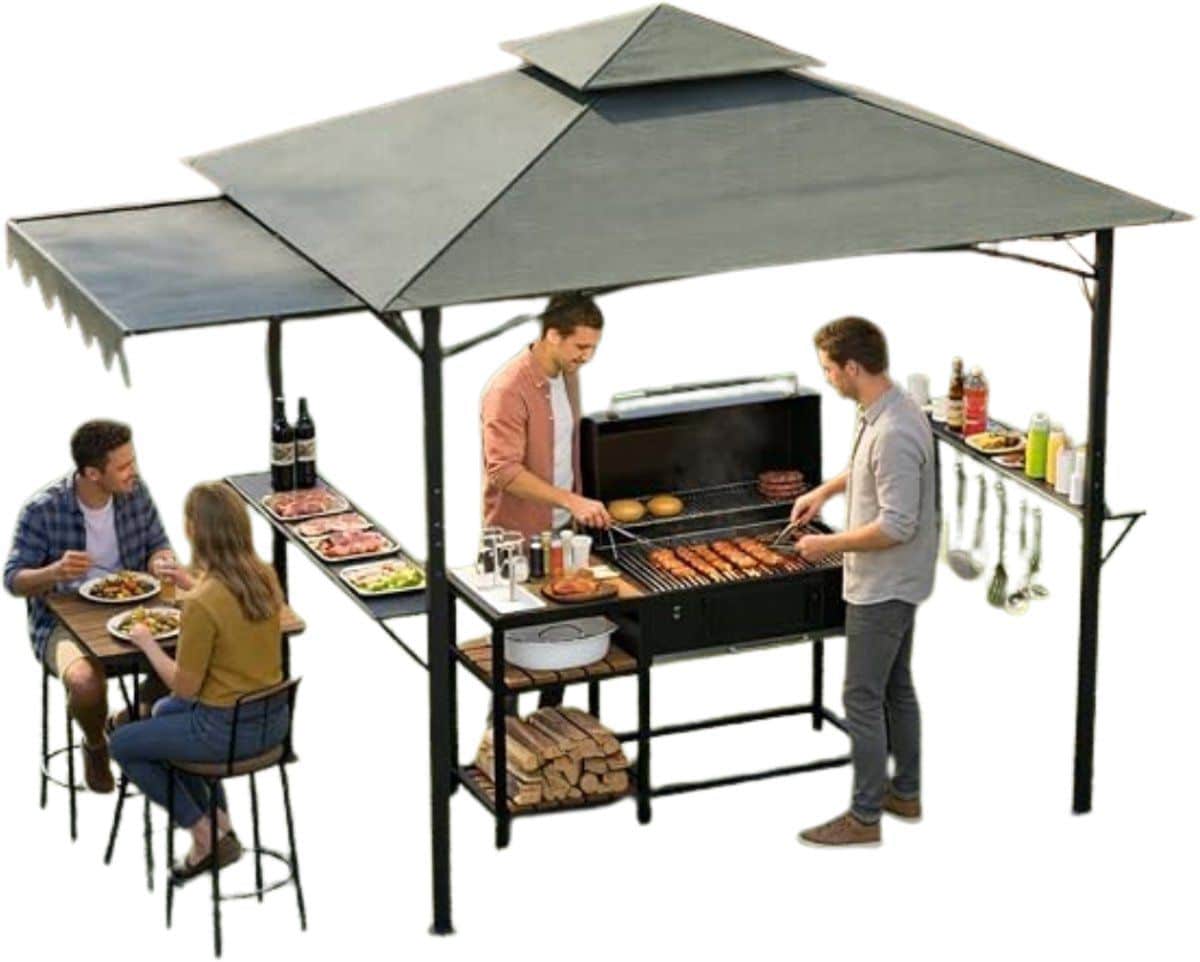 thuys bbq paviljoen met zijluifel 244 x 151